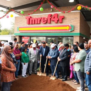 Crowd at Wawa groundbreaking ceremony in Bowling Green