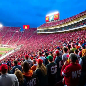 Fans in themed colors at WKU Football game