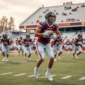 WKU Football players practicing at their stadium
