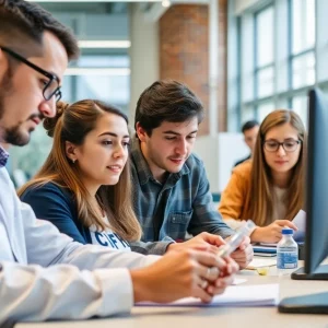 Students and faculty members working in a research lab at Western Kentucky University.