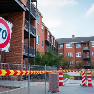 Construction work at Western Kentucky University residence halls.