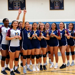 WKU Volleyball team celebrating academic success