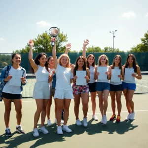 WKU Women's Tennis team celebrating academic achievements
