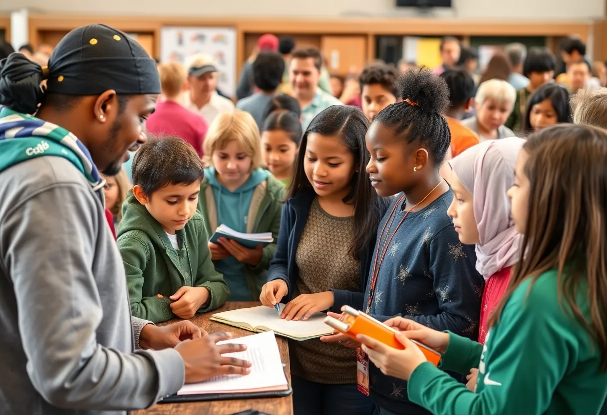 Community members participating in educational programs