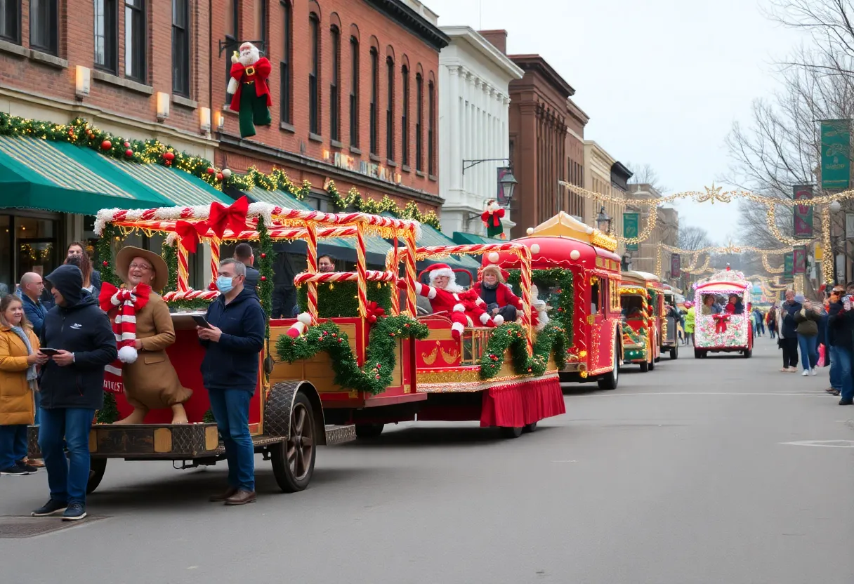 Colorful float at the Bowling Green Christmas Parade