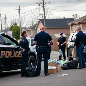 Police conducting a drug bust in Bowling Green area