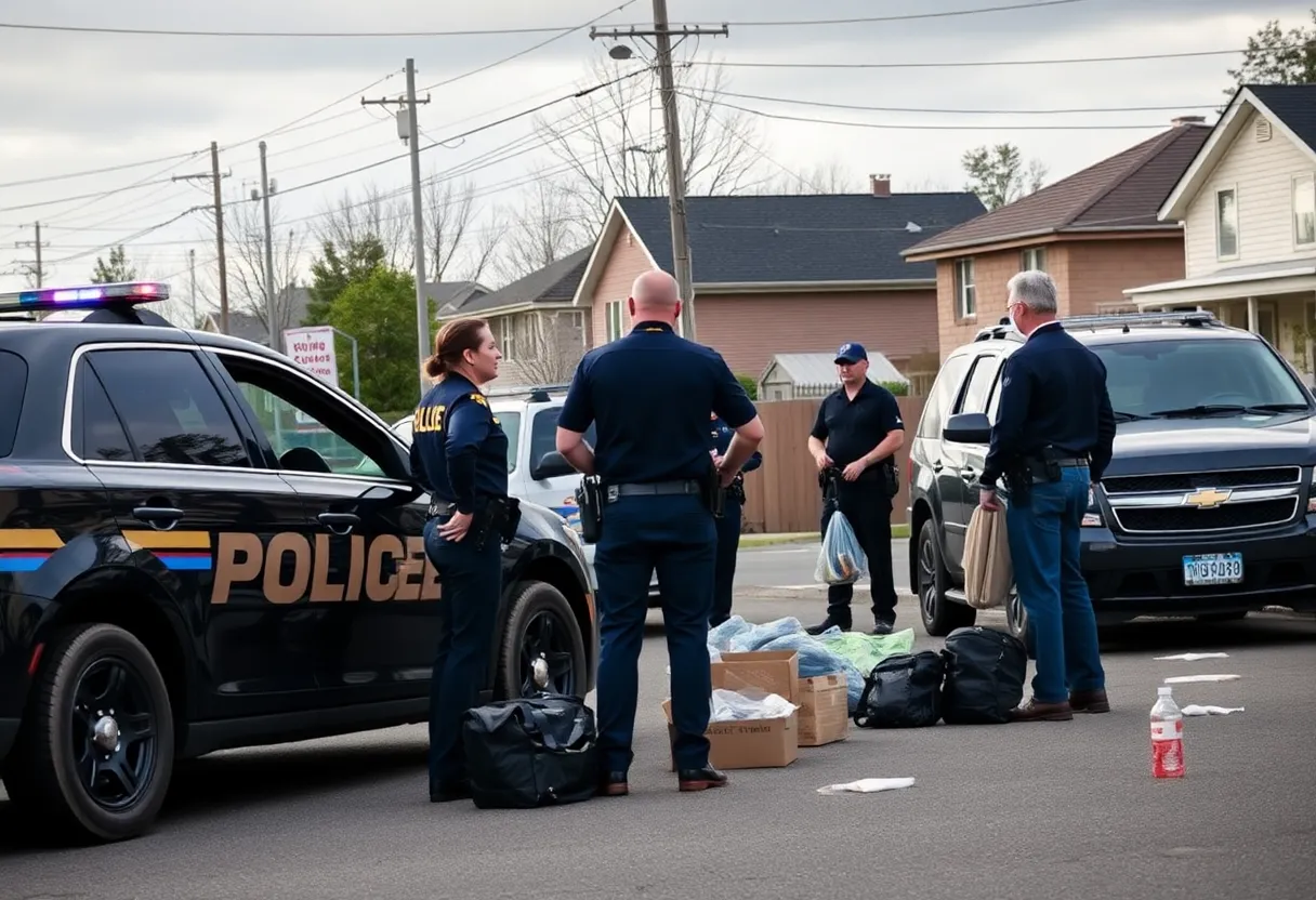 Police conducting a drug bust in Bowling Green area