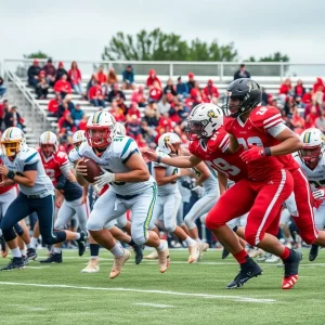 Bowling Green Purples football team in action against Owensboro Catholic Aces