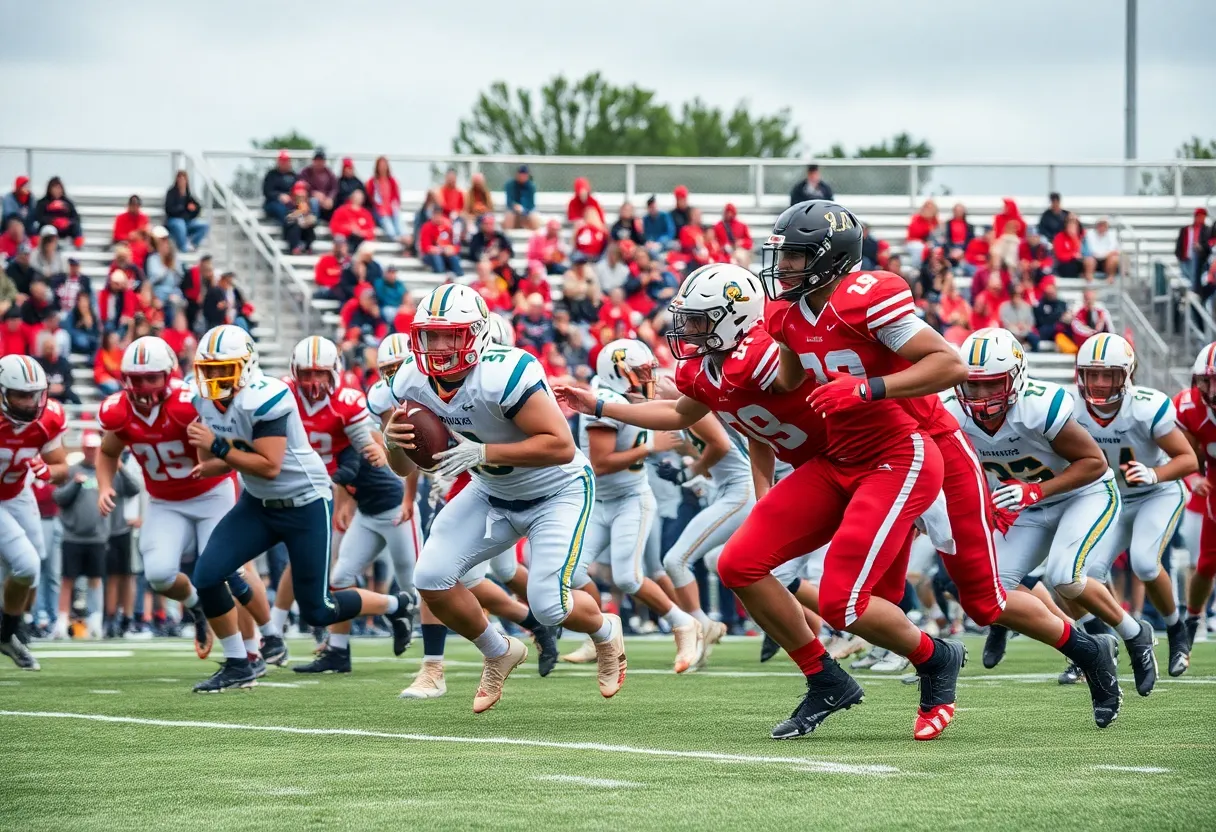 Bowling Green Purples football team in action against Owensboro Catholic Aces