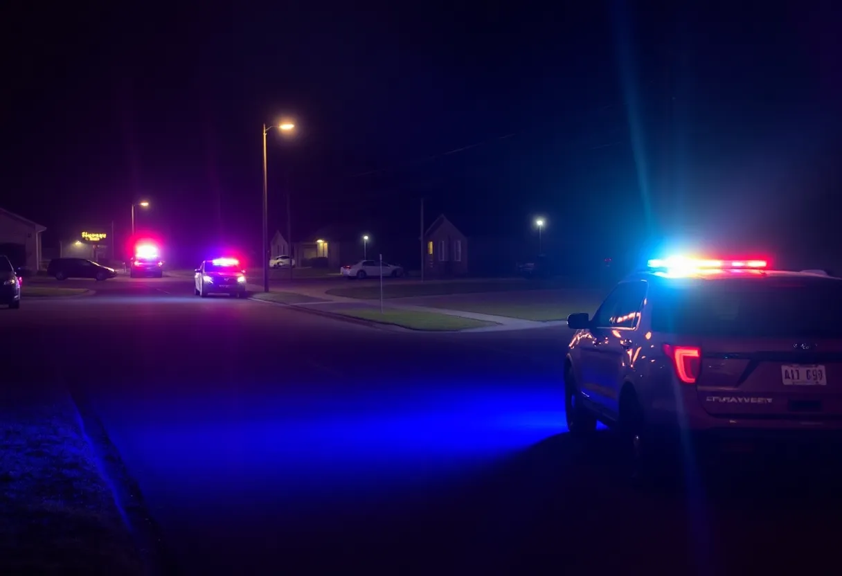 Scene of a hit-and-run incident in Bowling Green with police presence