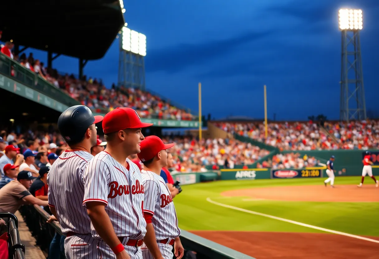 Bowling Green Hot Rods playing at home ballpark