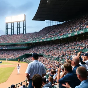 Bowling Green Hot Rods celebrating a win at the ballpark