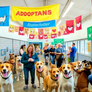 Community members adopting animals from the Bowling Green Humane Society