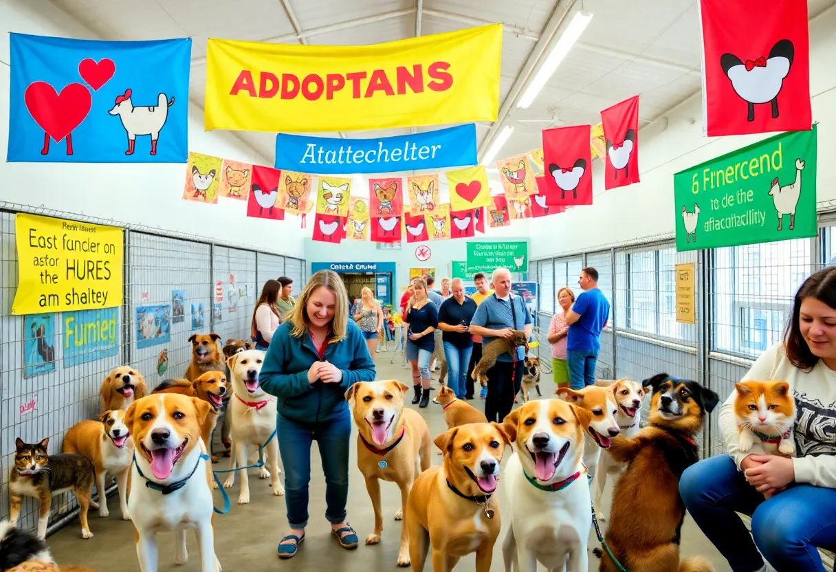 Community members adopting animals from the Bowling Green Humane Society