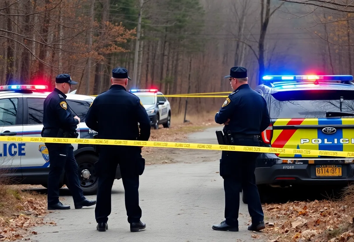 Police officers at the scene of an officer-involved shooting in Bowling Green, Kentucky.