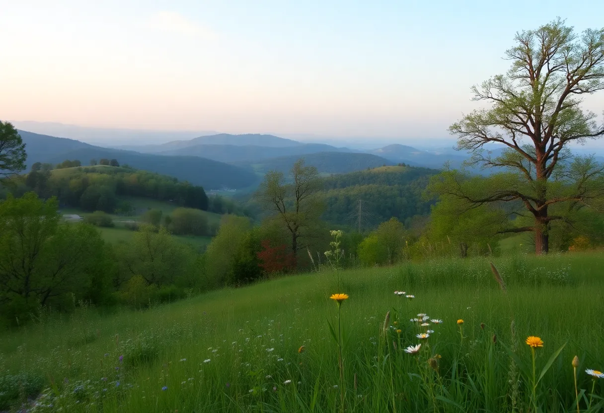 Serene outdoor landscape in Bowling Green, Kentucky