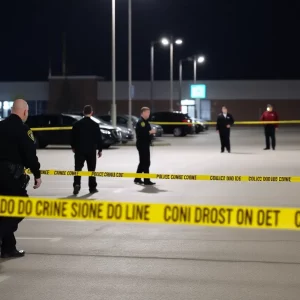 Police investigating a crime scene in Bowling Green