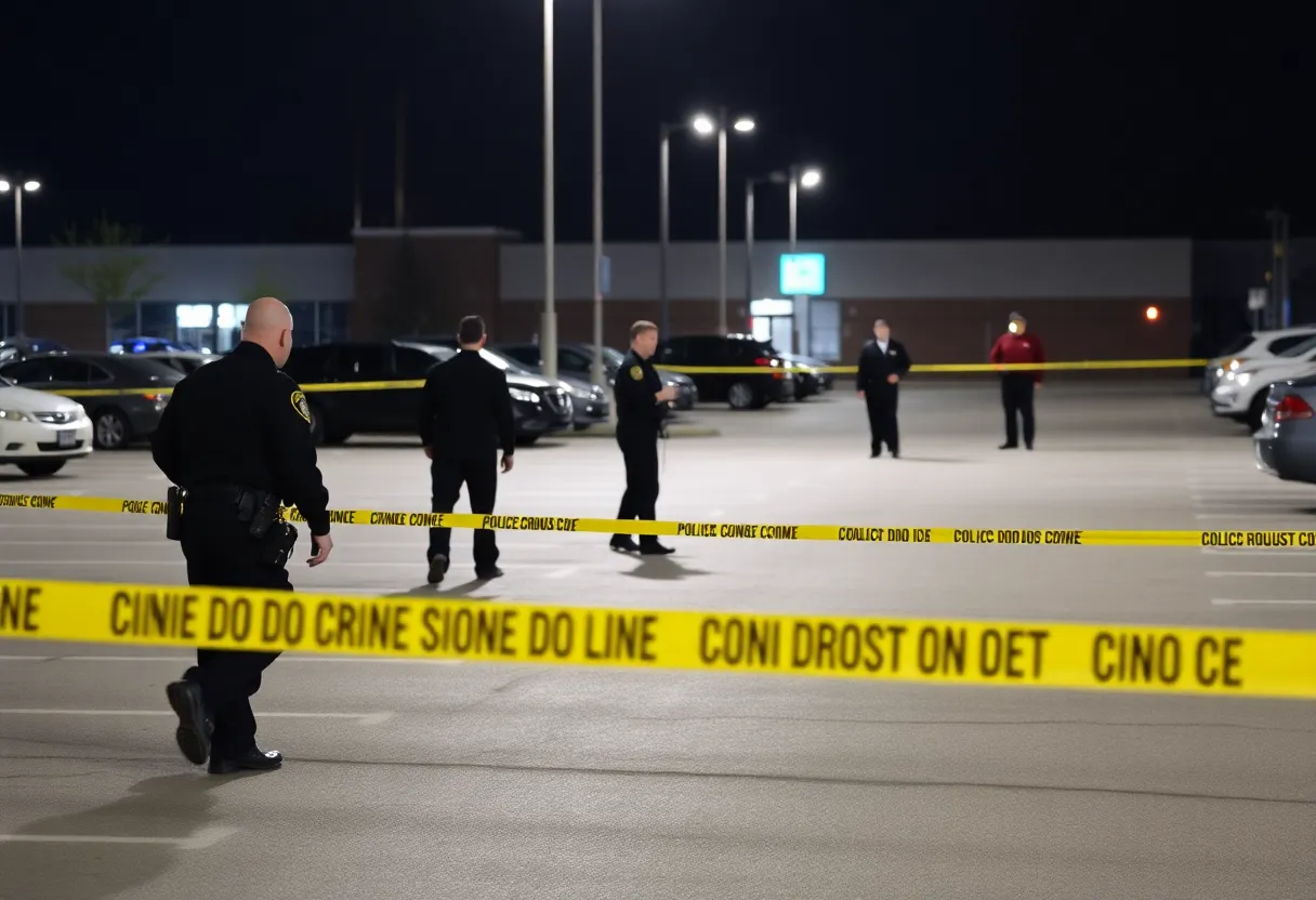 Police investigating a crime scene in Bowling Green