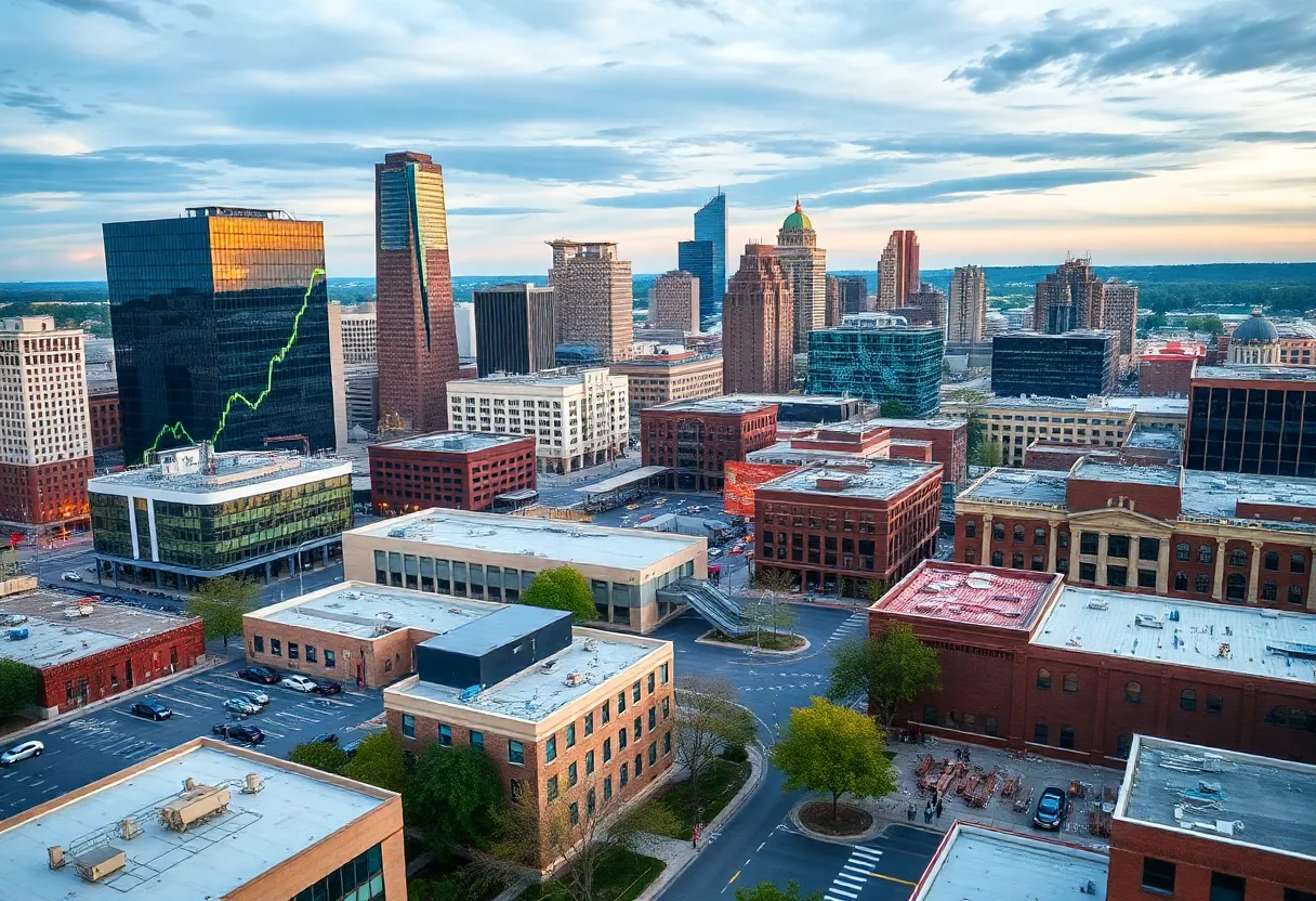 Cityscape of Bowling Green with tech industry representation.