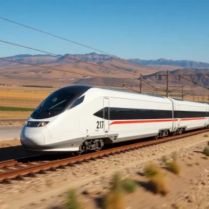 High-speed rail construction in California's Central Valley