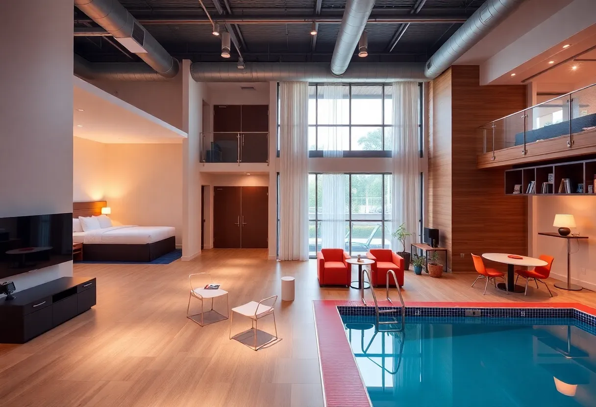 Interior view of Center Hall residence hall at WKU