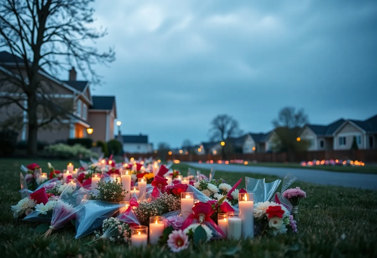 A scenic view of a community gathering to honor passed members.