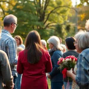 A peaceful community gathering for remembrance of Steve Lewis