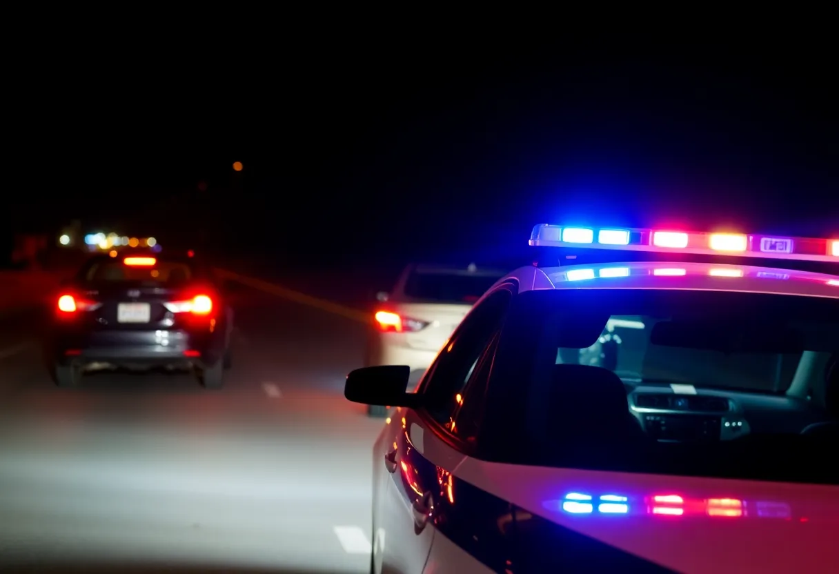 Police car at a DUI traffic incident in Bowling Green