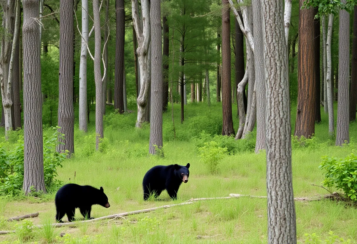 Black bears in Florida forest