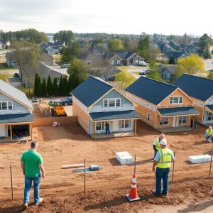 Construction site of new Habitat for Humanity homes in Bowling Green