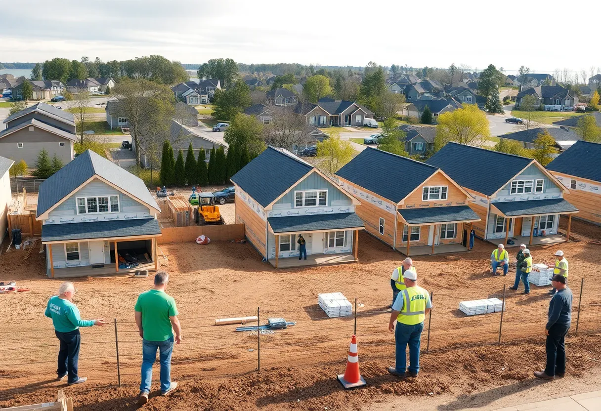 Construction site of new Habitat for Humanity homes in Bowling Green