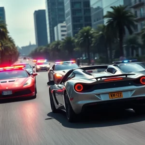 Police chasing stolen Corvettes