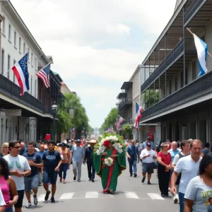Community members at a Hurricane Katrina memorial service in New Orleans