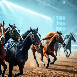 Racehorses at Kentucky Downs with high-tech tracking sensors
