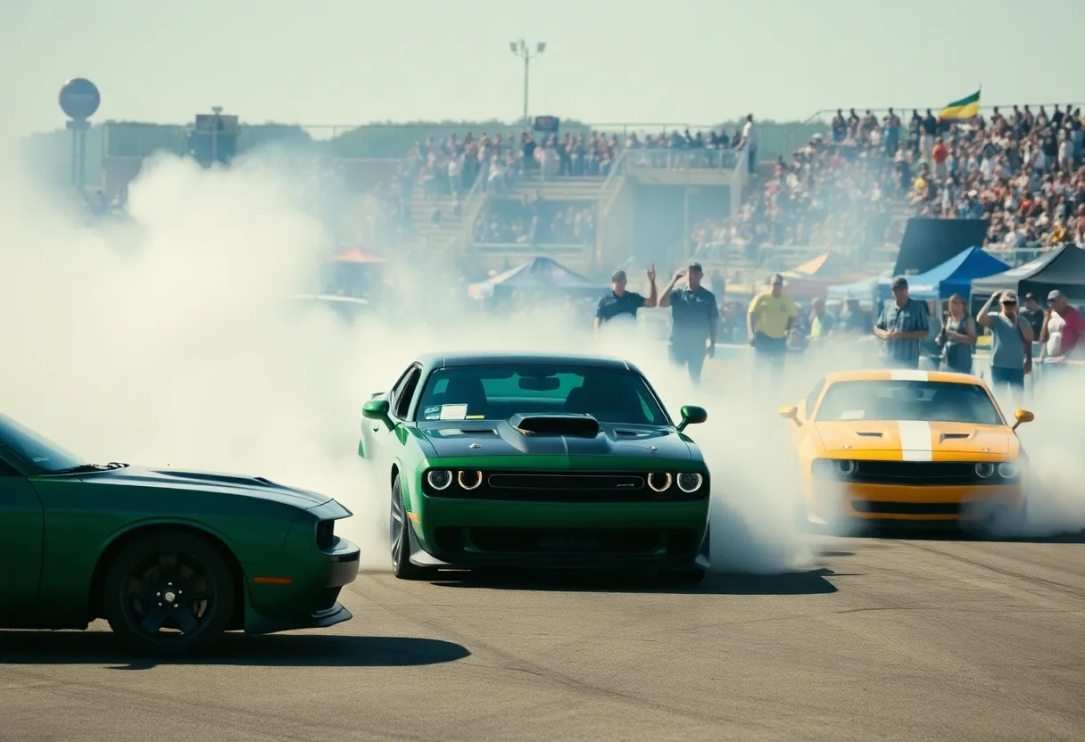 Crowd enjoying LS Fest East at Beech Bend Raceway with LS-powered vehicles