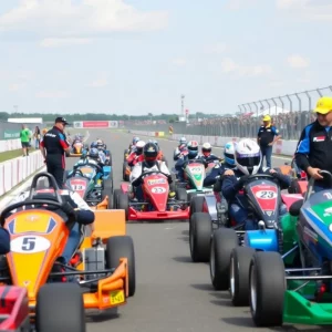Participants engaged in the Lucas Oil Racing School at NCM race track