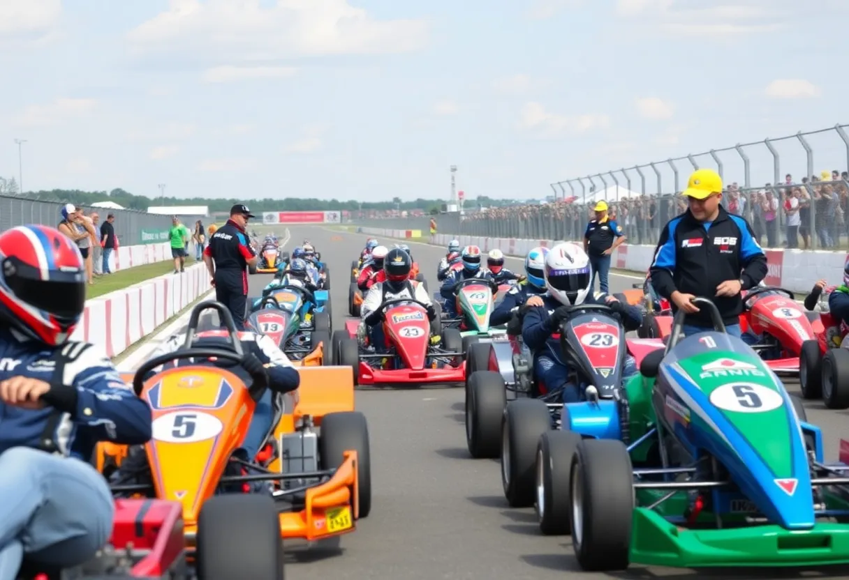Participants engaged in the Lucas Oil Racing School at NCM race track