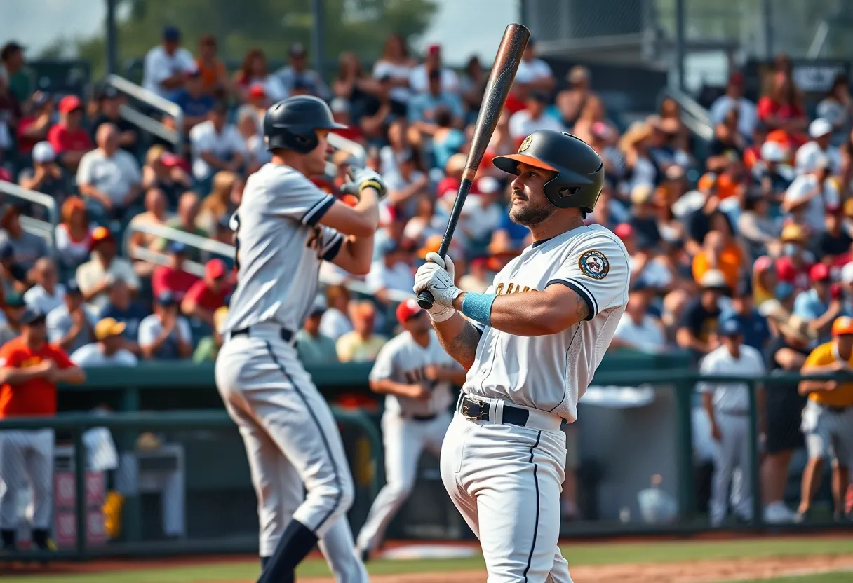 Action shot of a baseball game featuring Malmö Oat Milkers