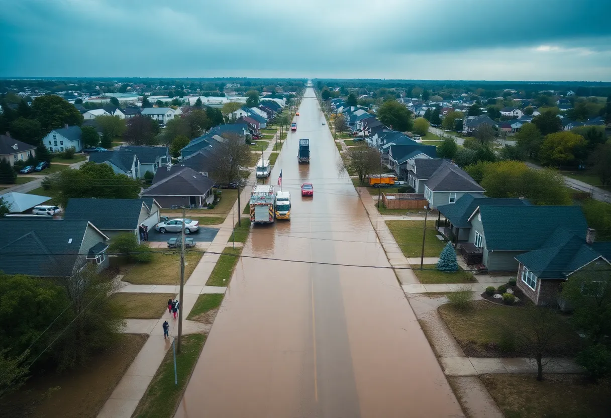 Flooded streets in Milwaukee after a severe storm