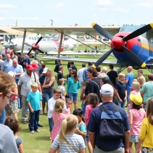 Community gathering at Aviation Heritage Park for National Aviation Day