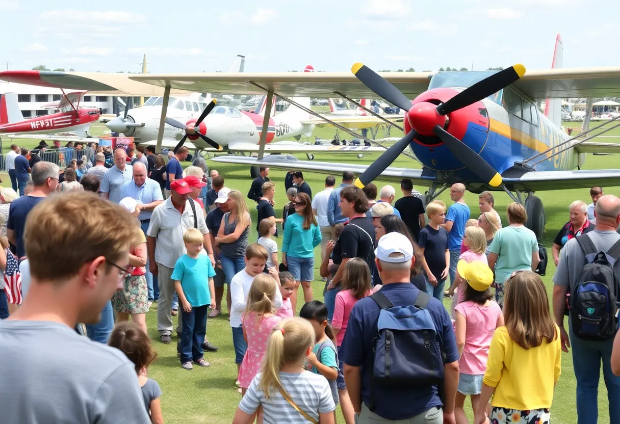 Community gathering at Aviation Heritage Park for National Aviation Day
