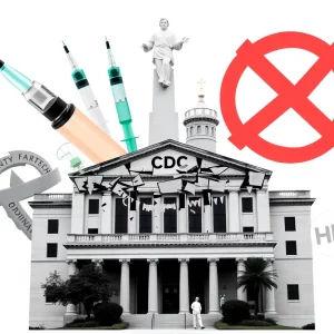 Symbols of public health and vaccines amid a crisis