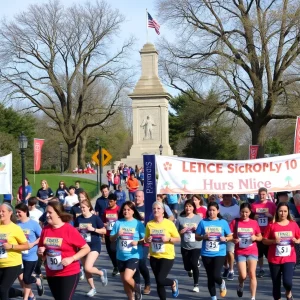 Participants running in the Ring Road Walk and Run event in Bowling Green.
