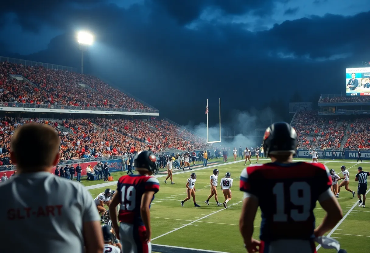 Sam Houston Bearkats competing against Western Kentucky Hilltoppers in a football game