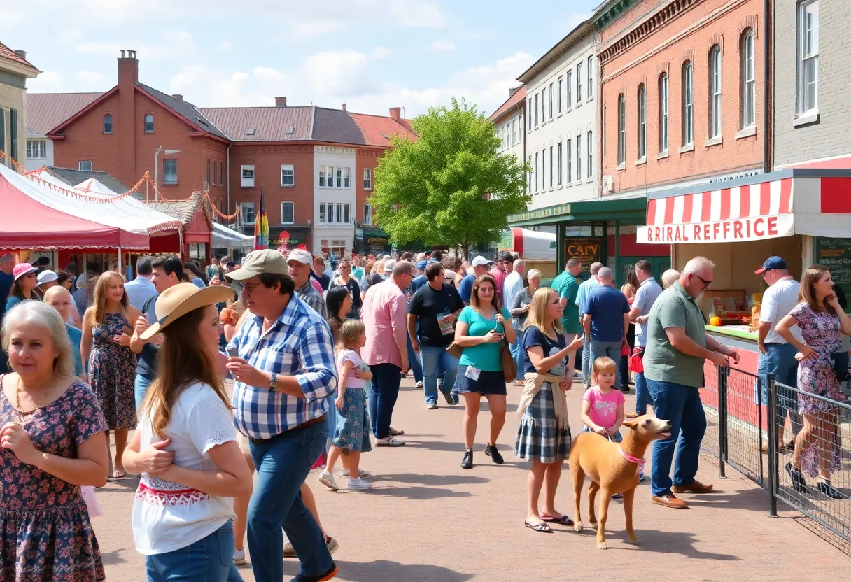 Community members enjoying the Shake Rag Festival with diverse activities.