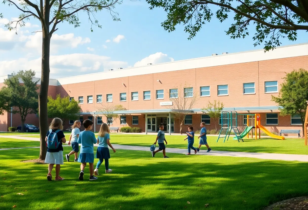 Children playing in a safe school environment at Warren County.