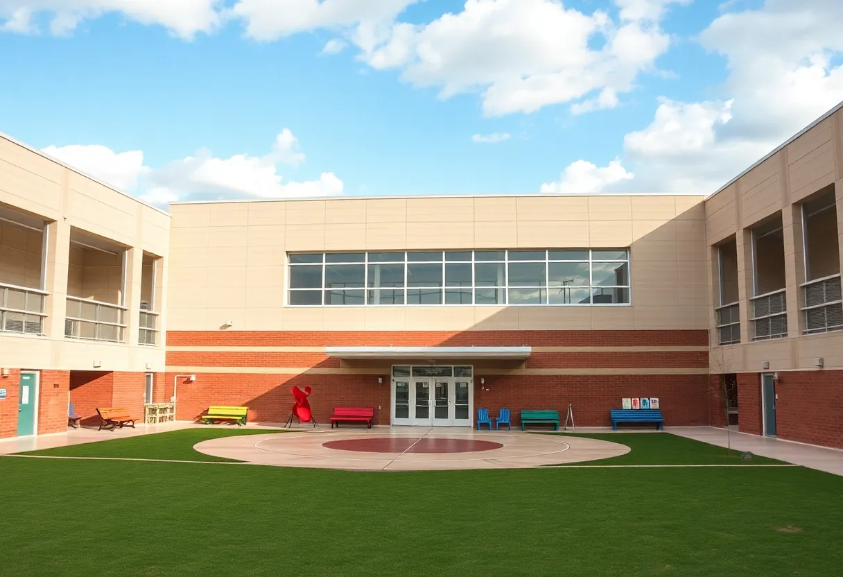 Exterior view of the new Warren Elementary School in Bowling Green, KY