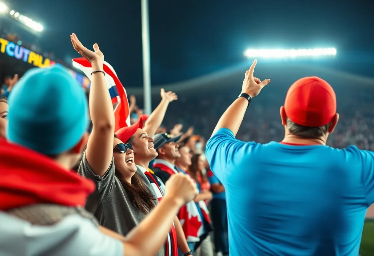 WKU football fans celebrate the 1975 team during the game
