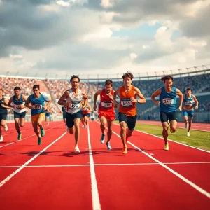 WKU Track and Field athletes competing during an event