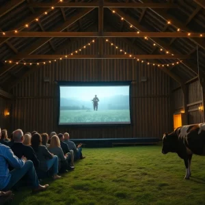 Audience attending the World Without Cows documentary premiere at Chaney's Dairy Barn